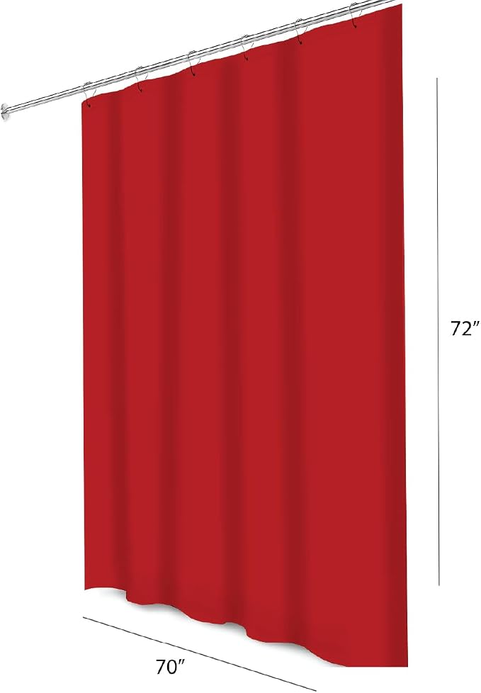 Home Expressions 6 Gauge PEVA Liner Magnetic Shower Curtain Liner 70"x72" (Red)