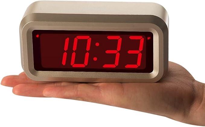 Alarm Clock for Bedrooms, LED Digital Clock Battery Operated Small Wall Clock with 3 Level Brightness Adjustable,Snooze,12/24Hr,1.2" Digital Display for Desk, Bebside,Table, Travel