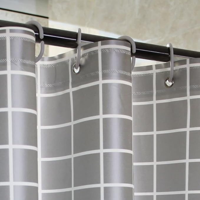 Premium Waterproof PEVA Shower Curtain, Bathroom Bathtub Curtain Liner with Rust Proof Metal Grommets and Hooks