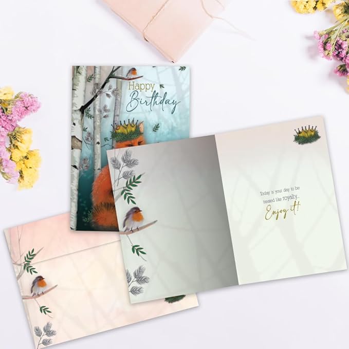 Tree-Free Greetings - Birthday Card - Artful Designs - 1 Card + Matching Envelope - Made in USA - 100% Recycled Paper - 5 x 7 - Like Royalty (GO65215)