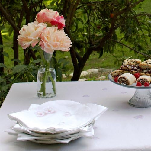 Huddleson Blossom Print Italian Linen Napkin (Set of Four) Luxury Made in US
