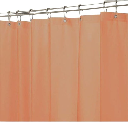 Dependable Industries inc. Essentials Bathroom Magnetized Shower Curtain Liner with Metal Grommets Waterproof (Peach)