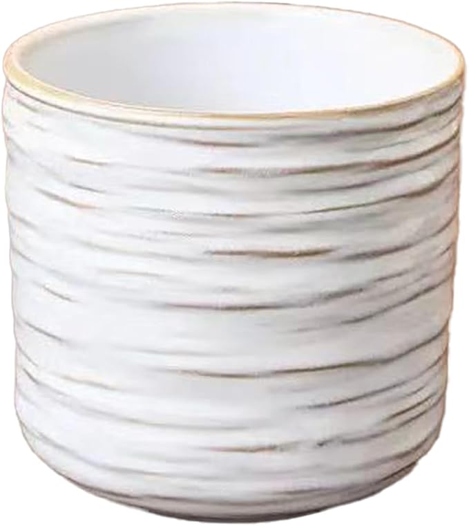 Vintage Ceramic Mug, Japanese Tea Cup 6oz Cup No Handle Drinking Cup for Espresso, Cortado, Matcha, Green Tea, Microwave and Dishwasher Safe, Kiln Transformation Cup (Vintage White)