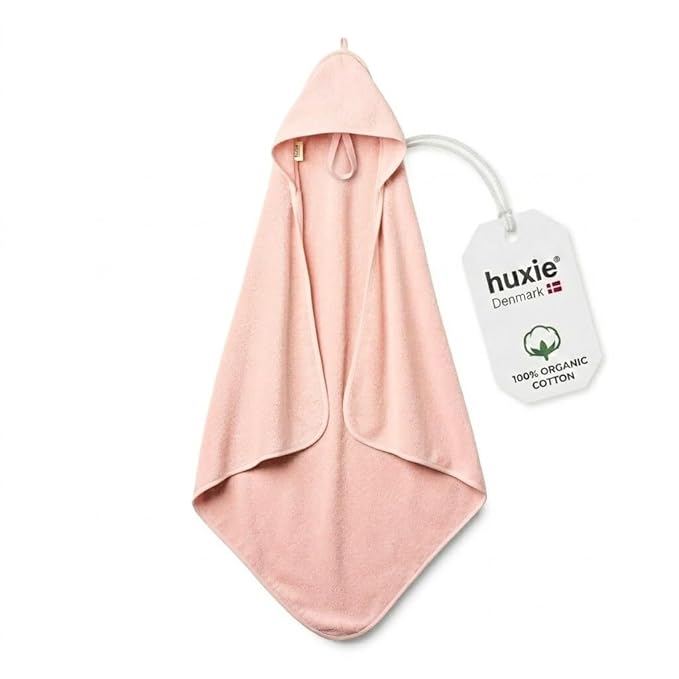 Hooded Baby Towels – 100% Organic Cotton Baby Bath Towels – Baby Girl Newborn Essentials - Super-Soft and Absorbent.(Blush)
