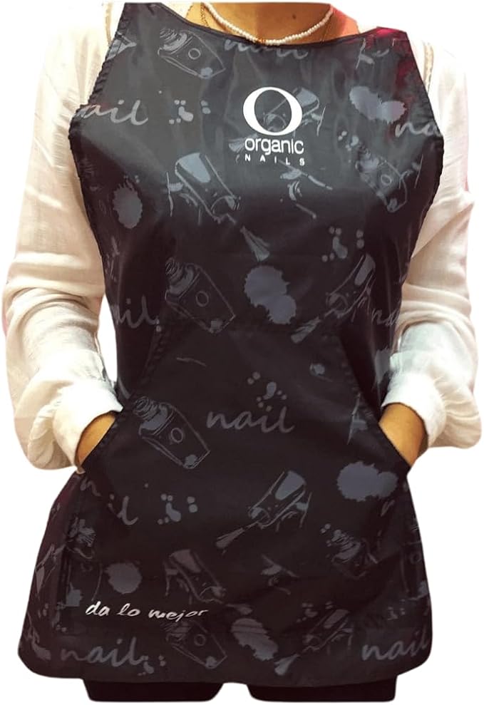 Organic Nails MANDIL Negro Black Apron Permeable Linen