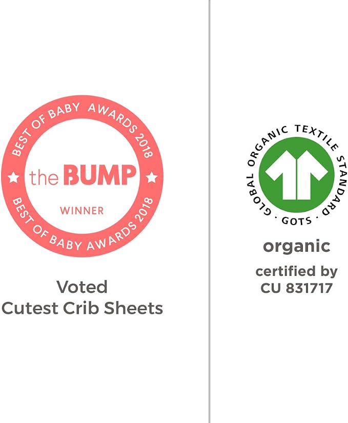 Burt's Bees Baby Organic Cotton Fitted Crib Sheet, Breathable Baby Bedding, Infant and Toddler Bed Sheet for Boys and Girls