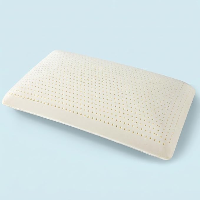 Talalay 100% Natural Latex Pillow, Premium Bed Pillow for Sleeping with Removable Cotton Cover, Helps Relieve Pressure, Breathable, Best Gift with Perfect Package (1, Standard (Mid Loft))