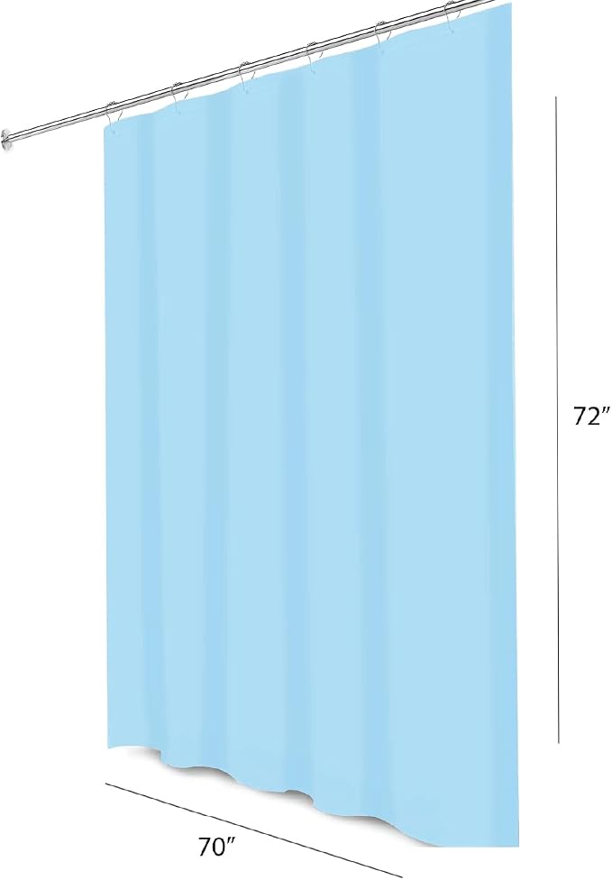 Home Expressions 6 Gauge PEVA Liner Magnetic Shower Curtain Liner 70"x72" (Light Blue)