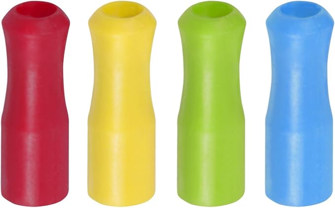HIC Kitchen Silicone Straw Tips with Zipper Mesh Storage Bag, Reusable, Set of 24 Tips
