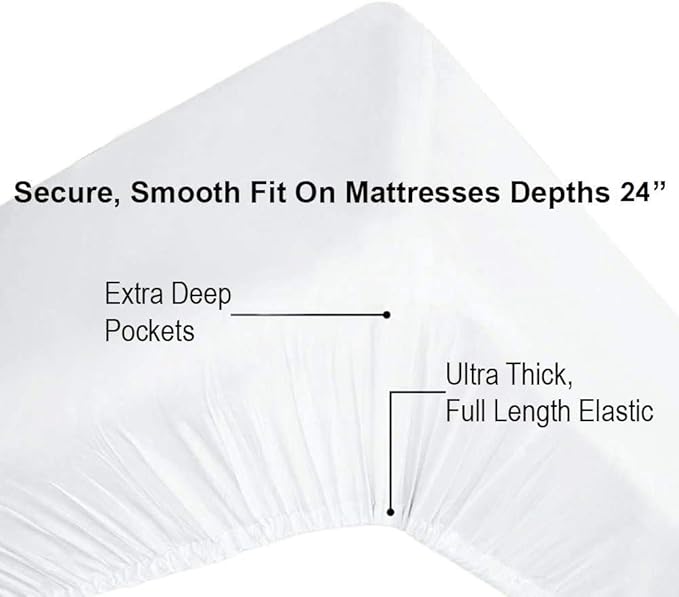 100% Real Certified Organic Cotton Bedsheet Set, Split King Size 7 Piece 1000 Thread Count Sheets Sets, [2 Fitted + 1 Flat + 4 Pillowcases], Extra 24" Deep Pocket - Burgundy