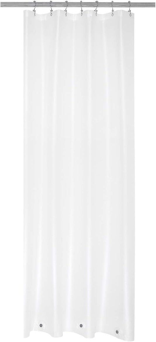 Mrs Awesome Small Stall Shower Curtain Liner 36 x 72 inch, PEVA 8G Thick & Heavy Duty, 3 Bottom Magnets, Waterproof, 36x72, Frost