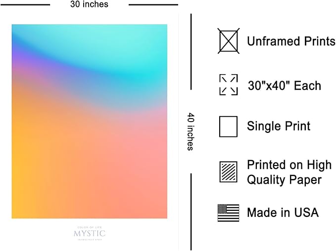 Monem Art Mystic Iridescent Gradient Print - Minimalist Abstract Color Field Poster - Wall Decor for Living Room, Bedroom or Office - 30x40 Unframed Wall Art by Rs Lab Studio