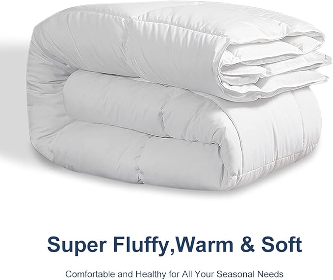 ACCURATEX Duvet Insert Twin Comforter - 400GSM Fluffy Down Alternative Hotel Collection Heavyweight Comforter, Soft Warm Thick Duvet for Winter, 8 Corner Tabs - Machine Washable,White,68x88