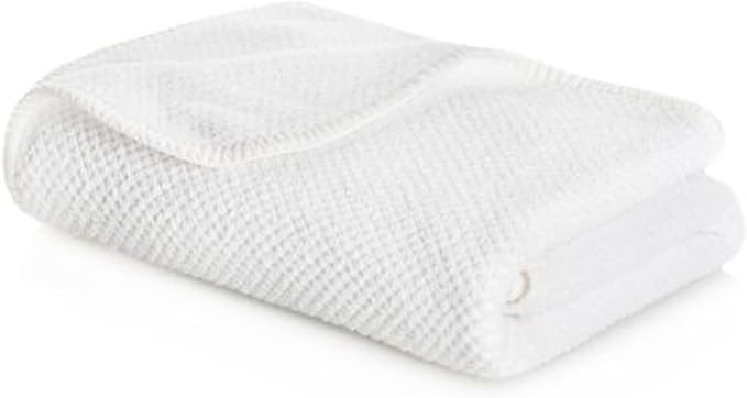Graccioza Bee Waffle Hand Towel 18" x 30" - 100% Egyptian Combed Cotton, 550 GSM - Elegant Waffle Pattern Towels for Bathroom - Super Absorbent and Quick Dry - Soft Bath Towel - White