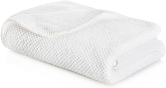 Graccioza Bee Waffle Hand Towel 18" x 30" - 100% Egyptian Combed Cotton, 550 GSM - Elegant Waffle Pattern Towels for Bathroom - Super Absorbent and Quick Dry - Soft Bath Towel - White