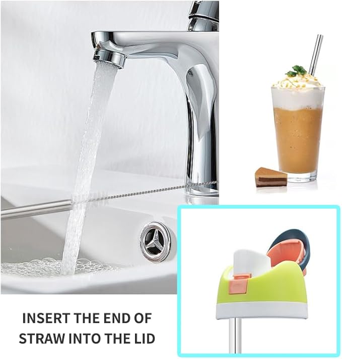10 Pack of Reusable Stainless Steel Metal Straws,5 Straight 5 Bent L 8.3 inch D 0.39 inches Straws,With 2 cleaning brushes,Suitable for Owala Water Bottle 24 oz 32 oz,Drinking Mug,Glass Mug