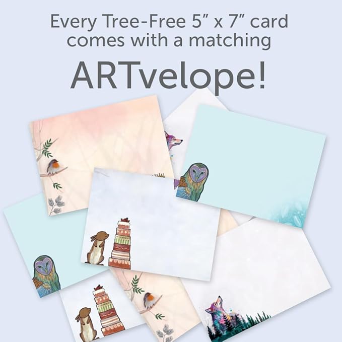 Tree-Free Greetings - Birthday Cards - Artful Designs - 8 Assorted Cards + Matching Envelopes - Made in USA - 100% Recycled Paper - 5 x 7 - Cake Celebration (GA65205)