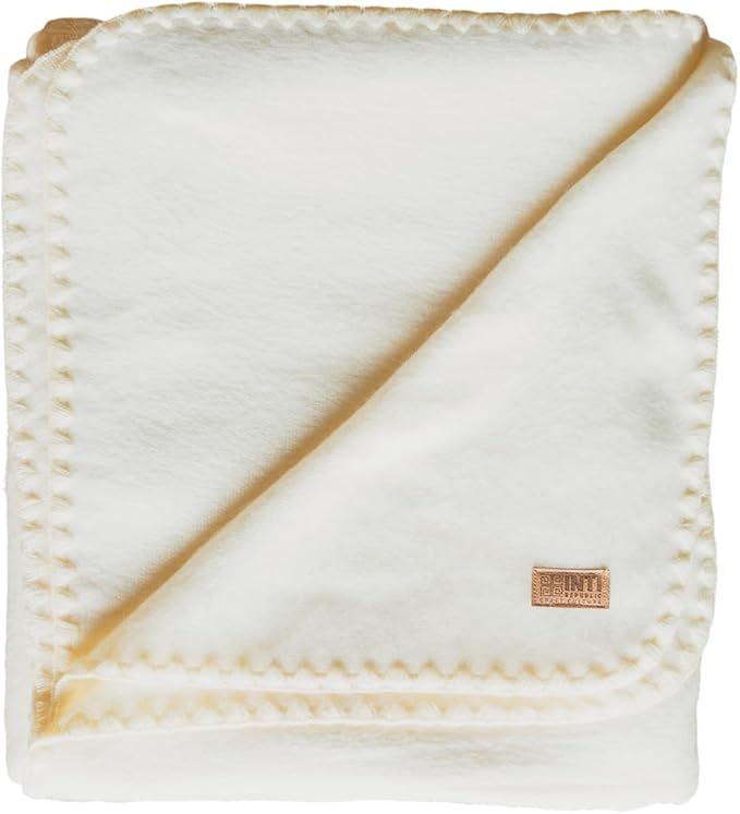 Alpaca Wool Throw Blanket | Ultra Soft, Lightweight, Warm, Breathable, Non-Itchy | Classic, Elegant-Minimalist Design for Bed, Couch, Travel, or Gift | 90" L x 64" W (Cream White)