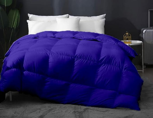 Eco Friendly Super Soft 116x98 Oversized King Down Alternative Comforter, Royal Blue Box Pleated Thick 1000-TC Duvet Insert with 100% Cotton Cover, Fluffy King Comforter for All Season