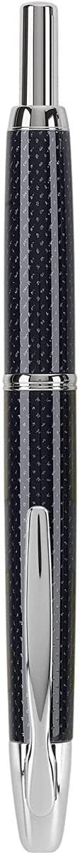 PILOT Vanishing Point Collection Refillable & Retractable Fountain Pen, Blue Carbonesque Barrel with Rhodium Accents, Blue Ink, Broad Nib (60349)