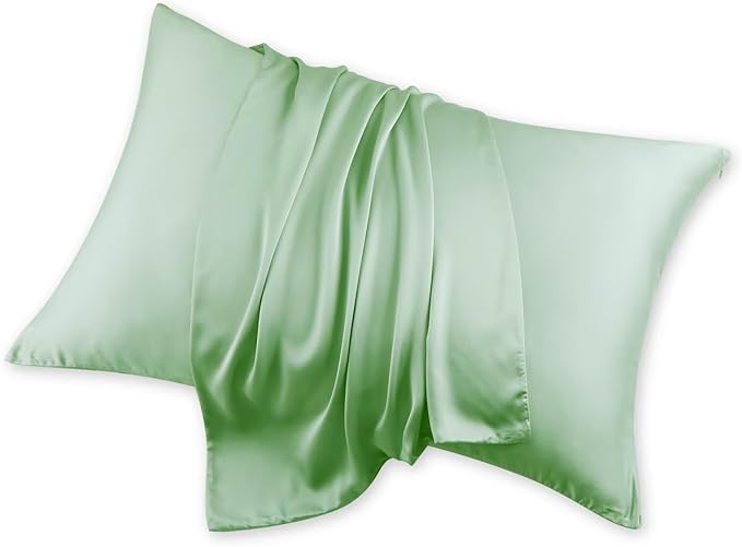 4 Pack Cooling Pillow Cases,Viscose Derived from Bamboo Pillow Protectors King Size Set of 4, 400 Thread Count Soft Silky Breathable Summer Pillow Cover with Zipper Hidden (4PCS, King,Sage Green)