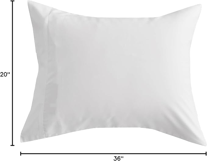 DOZ by SIJO Pillowcase Set, 100% Viscose derived from Organically Grown Bamboo, Buttery Soft, Silky, Breathable, Cooling, Oeko-TEX, High GSM, 2-Pack, Envelope Closure (King, Snow)