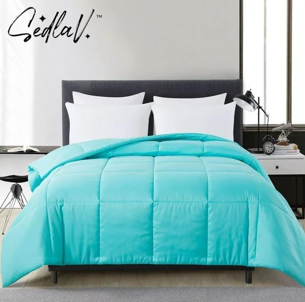 SEDLAV Solid Teal Hypoallergenic Down Alternative Comforter