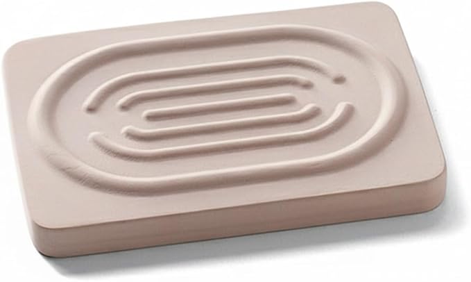 Diatomaceous Earth Soap Dish, Porous Stone Bar Soap Holder for Bathroom Sink & Counter, 4.7 x 3.1 Inch Tray