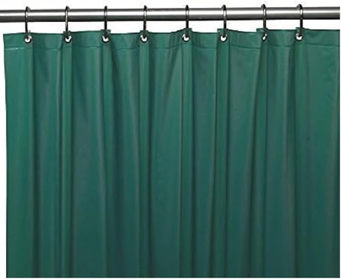 Dependable Industries inc. Essentials EVA Shower Curtain Liner - Water-Resistant, Rustproof Metal Grommets, 3 Magnets Bottom, Easy Clean, 72" x 72" Size (Hunter Green)