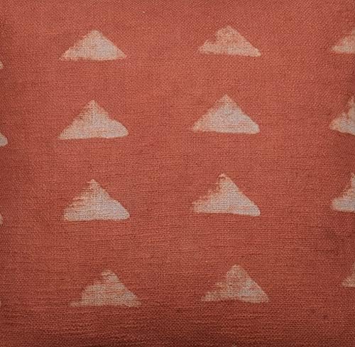 Trade Star Farmhouse Designer Cushion Cover 100% Cotton Pillow Cover for Home Decor Handloomed Pillow Case Throw Cushion Cover Decorative Indian Modern Luxury (Rust MAPPLE 18X18 INCHES)