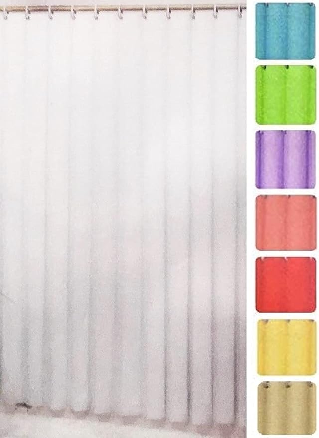 Better Home Deluxe Heavy Weight Shower Curtain Liner Bright Color (White)