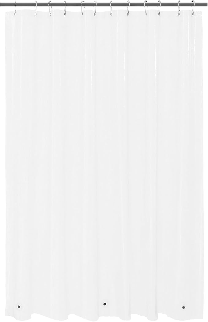 Mrs Awesome Long Clear Shower Curtain Liner with 3 Magnets, 72x80 Premium Flexible Sturdy Plastic Shower Curtain for Bathroom Lightweight, Waterproof, Clear