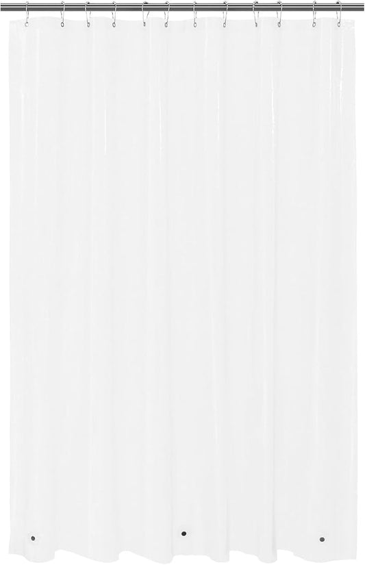 Mrs Awesome Long Clear Shower Curtain Liner with 3 Magnets, 72x80 Premium Flexible Sturdy Plastic Shower Curtain for Bathroom Lightweight, Waterproof, Clear
