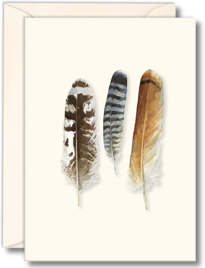 Earth Sky + Water - Raptor Feathers Notecard Set - 8 Blank Cards with Envelopes