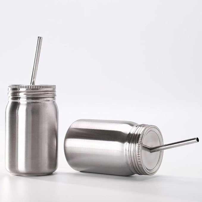 Premium Stainless Steel Drinkware Set with Reusable, 500ml Double Wall