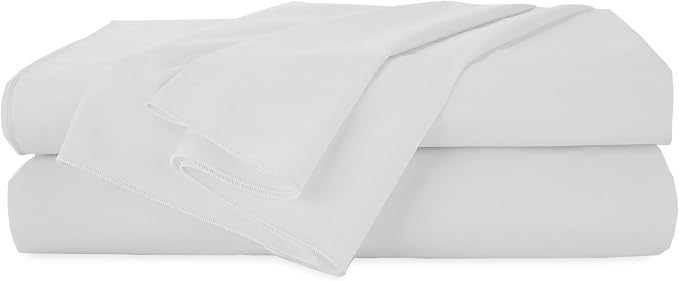 EcoPure Queen Size Sheet Set, White | 100% Organic Cotton, Comfort Washed, Cooling, Deep Pocket, GOTS Certified