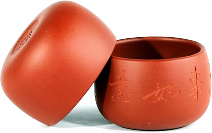 Zisha Teapot Set Chinese Yixing Clay Tea Pot 11 Oz with 2 Cups,Personal Tea Maker Set,Masterpieces -Shrimp