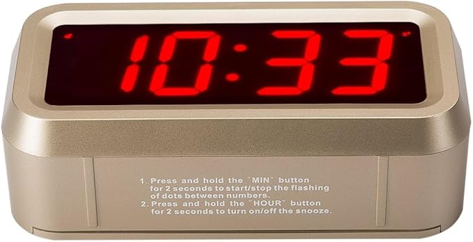 Alarm Clock for Bedrooms, LED Digital Clock Battery Operated Small Wall Clock with 3 Level Brightness Adjustable,Snooze,12/24Hr,1.2" Digital Display for Desk, Bebside,Table, Travel