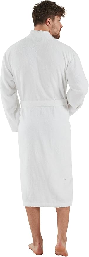 BAGNO MILANO Organic Men Bathrobe, GOTS Certified Organic Turkish Cotton Luxury Kimono Robe, Made in Turkey