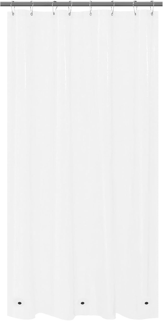 Mrs Awesome Narrow Clear Shower Curtain Liner with 3 Magnets, 48x72 Premium Flexible Sturdy Plastic Shower Curtain for Bathroom Shower Stall Lightweight, Waterproof, Clear