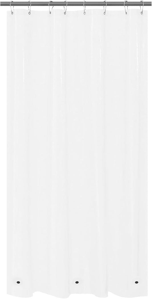 Mrs Awesome Narrow Clear Shower Curtain Liner with 3 Magnets, 48x72 Premium Flexible Sturdy Plastic Shower Curtain for Bathroom Shower Stall Lightweight, Waterproof, Clear