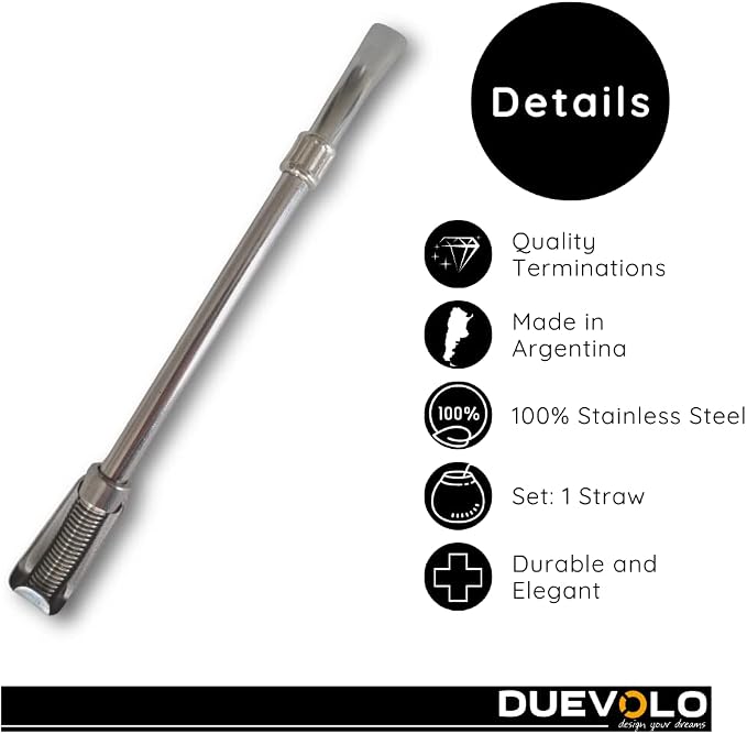 Stainless Steel Bombilla Mate (Straw), with detail heat difusor. Removable system for easy cleaning. Yerba Mate Cup Bombilla Gourd Drinking Filter Straws. Yerba Mate Gourd.