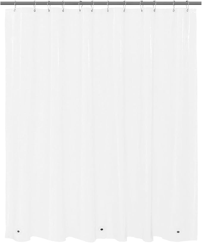 Mrs Awesome Clear Shower Curtain Liner with 3 Magnets, 70x60 Premium Flexible Sturdy Plastic Shower Curtain for Bathroom Lightweight, Waterproof, Clear