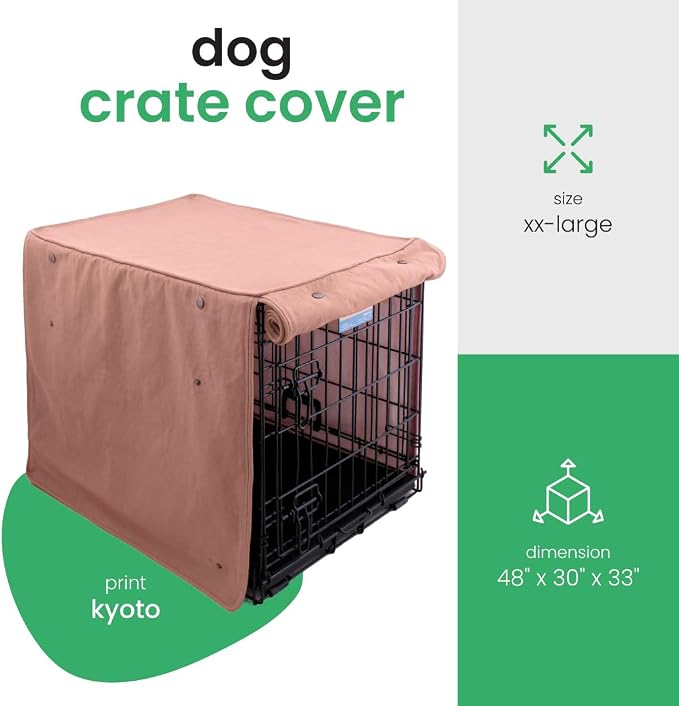 Molly Mutt Kyoto Dog Crate Cover, GOTS-Certified 100% Organic Cotton Canvas Cover for Dog or Puppy Kennel and Cage, Washable, Free of Harmful Chemicals, XX-Large, Fits 48"x30"x33" Crate