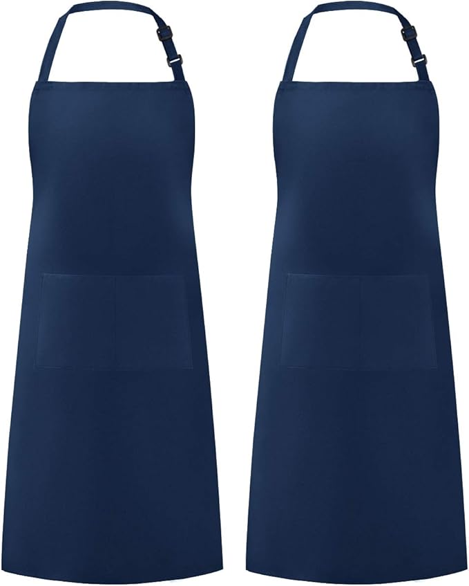Syntus Apron for Men Women, Adjustable Cooking Kitchen Chef Aprons with 2 Pockets