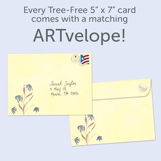 Tree-Free Greetings - All Occcasion Cards - 1 Card + Matching Envelope - Made in USA - 100% Recycled Paper - 5"x7" - Relax Connect Harness (GO65264)