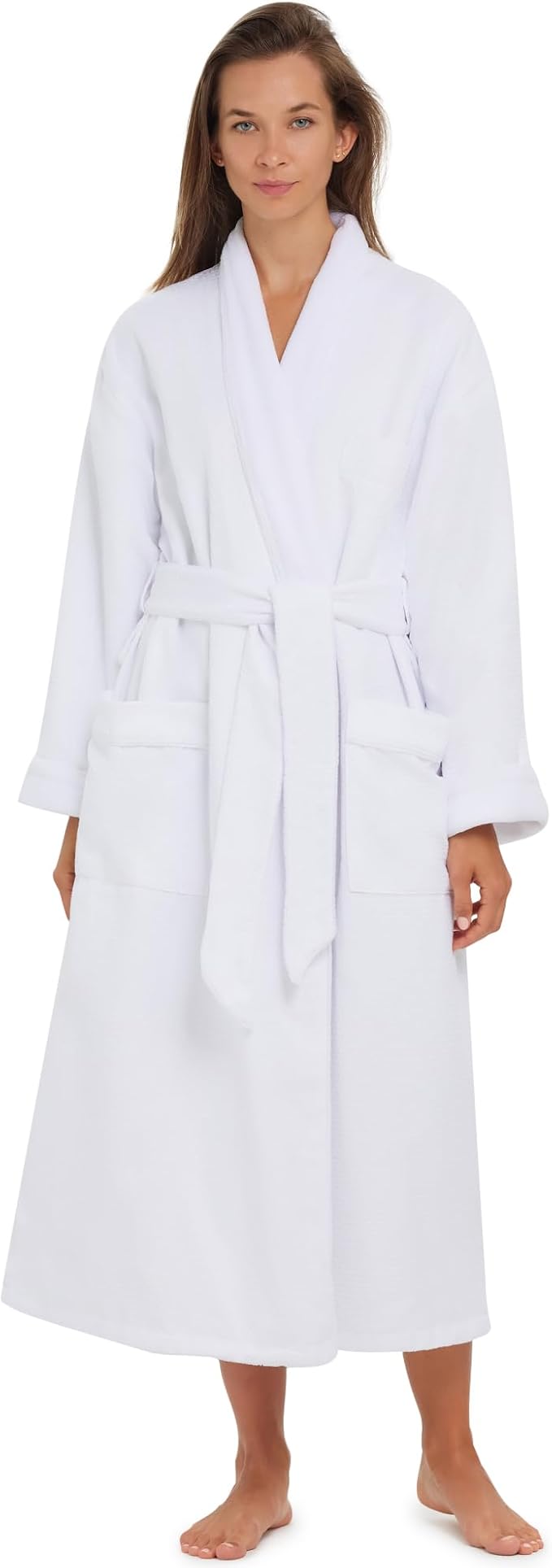 MONARCH Unisex Plush Lined Waffle Spa Robe – Soft and Warm Textured Fabric, Generously Sized Hotel & Spa Robe with Pockets