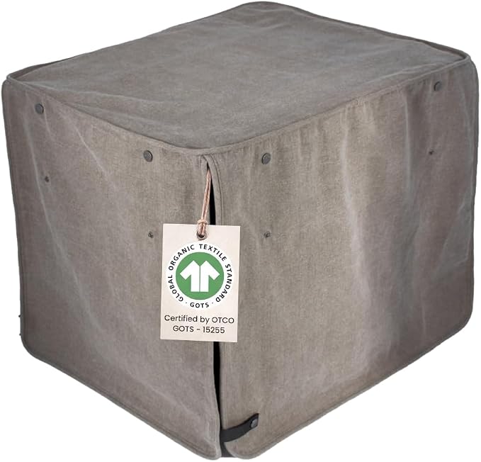 Molly Mutt Jupiter Dog Crate Cover, GOTS-Certified 100% Organic Cotton Canvas Cover for Dog or Puppy Kennel and Cage, Washable, Free of Harmful Chemicals, Medium/Large, Fits 30"x19"x21" Crate