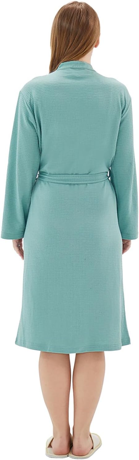Women's Robes Luxury cotton Lightweight Summer Long Plus Size BathRobes for Women Soft Kimono Spa Knit Waffle Robes
