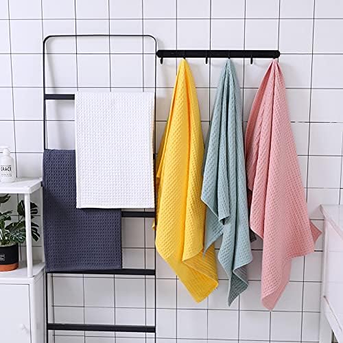 -a 1pcs Pure Cotton Waffle Towel, Multipurpose Use as Bath Fitness, Bathroom, Shower, Sports, Towel，Handle Various situations effortlessly.27.56x55.12inch (White)